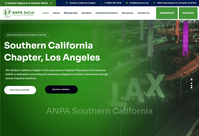 Southern California Nigerian Physicians Association website